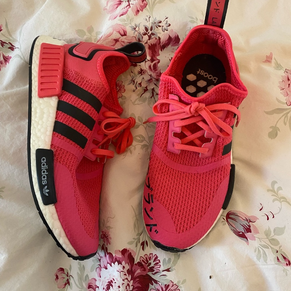 Adidas Pink and Black Athletic Shoes
